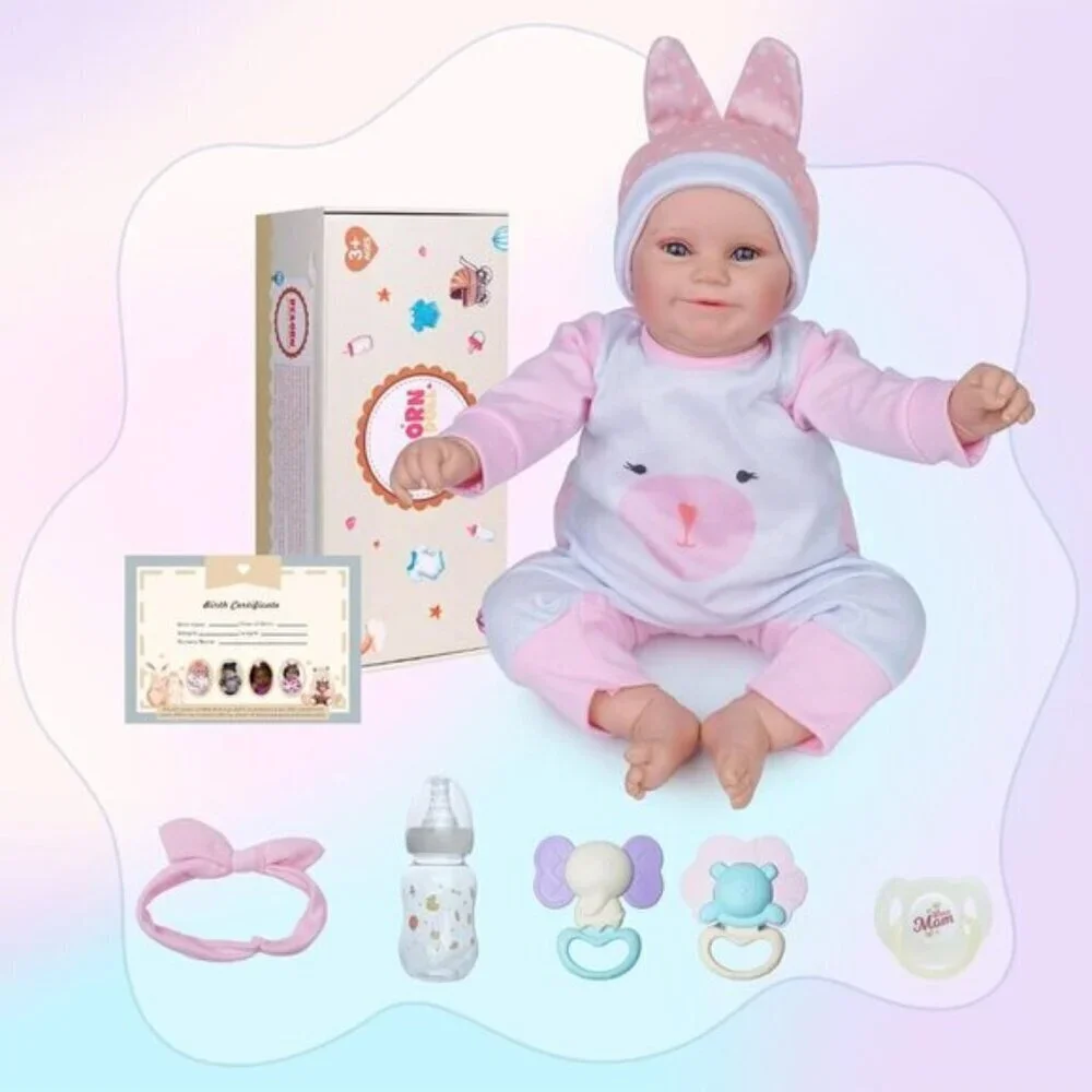 20 Inch Cute Soft Vinyl Realistic-Newborn Baby Doll for 3+ Year Old Kids